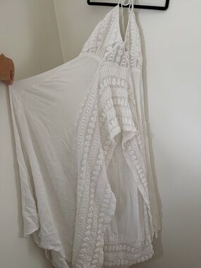 Free People White Gauze Halter Maxi Dress